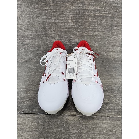 Adidas Purehustle 2.0 White Red Fastpitch Metal Softball Cleats Size 11 Womens - Picture 5 of 12